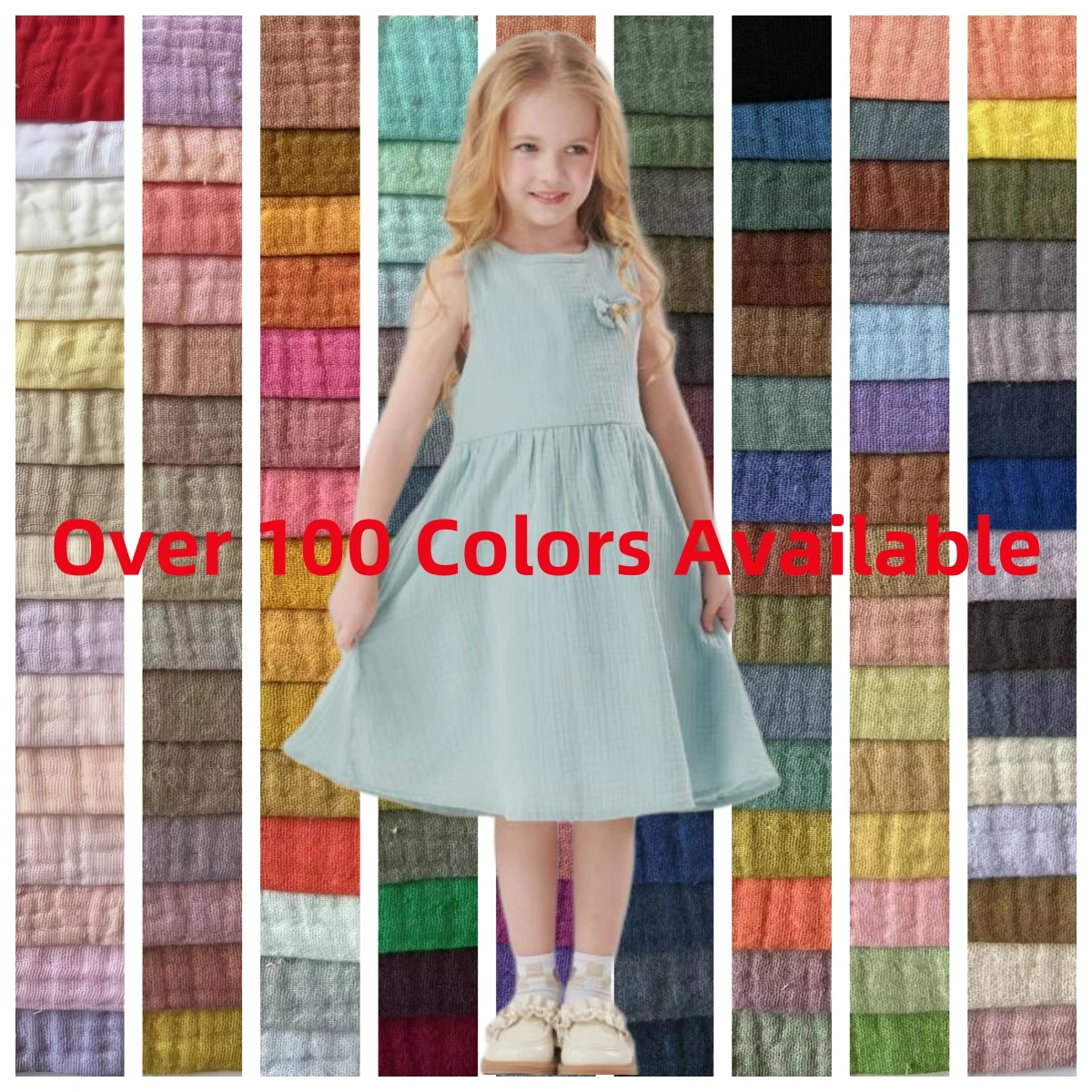 Kids Wear Wholesale Girls Clothes Fashion Pure Cotton A-Line Skirt Sleeveless Girls Dresses