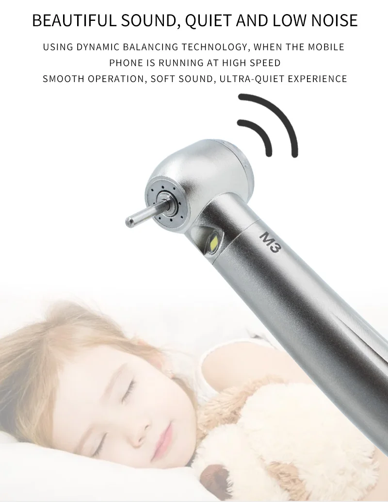 Air Turbine handpiece with  E-Generator MAX plus type Titanium Gold high speed LED dental handpiece