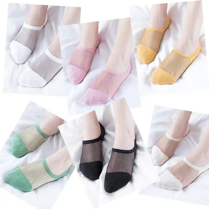Factory Wholesale Comfortable Summer No Show Girls Lace Mesh Socks Women Silk Socks