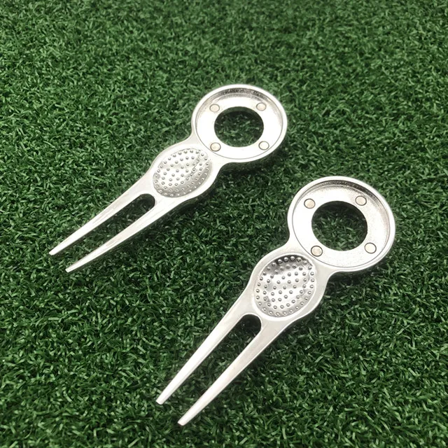 Аксессуары для гольфа оптом в наличии насыпью Магнитный чистый шар зеленый шаг металлическая вилка для гольфа ремонтный инструмент Divot