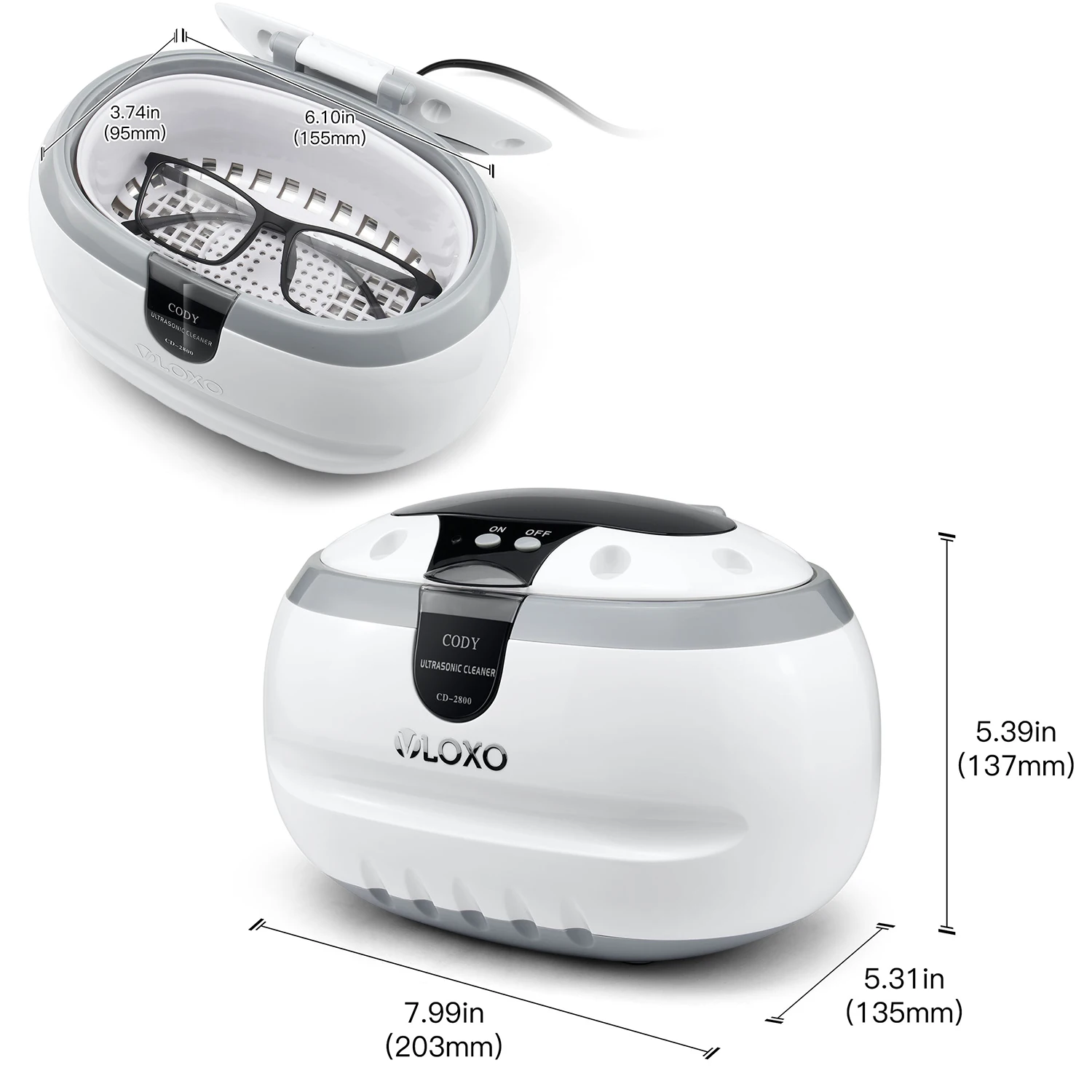Portable Household Ultrasonic Cleaner for jewelry, glasses, watches, dental