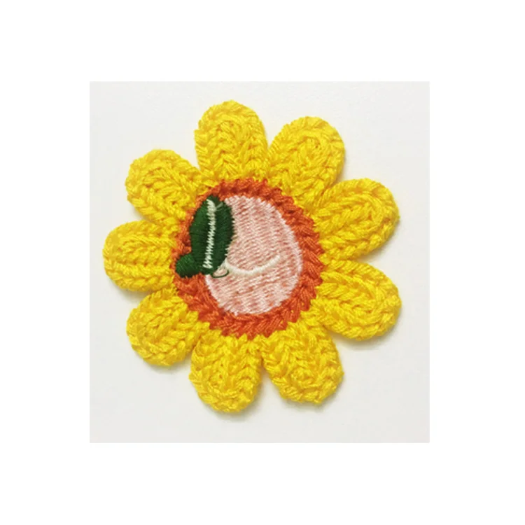 High quality cotton mini 2cm cute sun flower embroidery patch