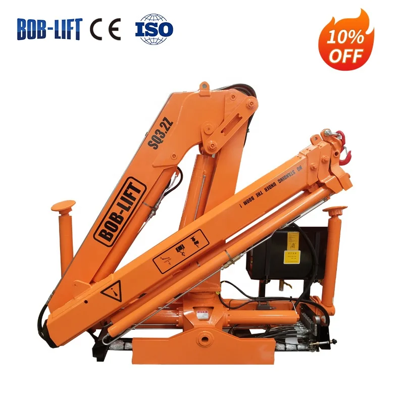 3.2Ton Folding Arm Crane Truck High Quality Truck Mounted crane 3.2Ton Mini Knuckle Truck Crane