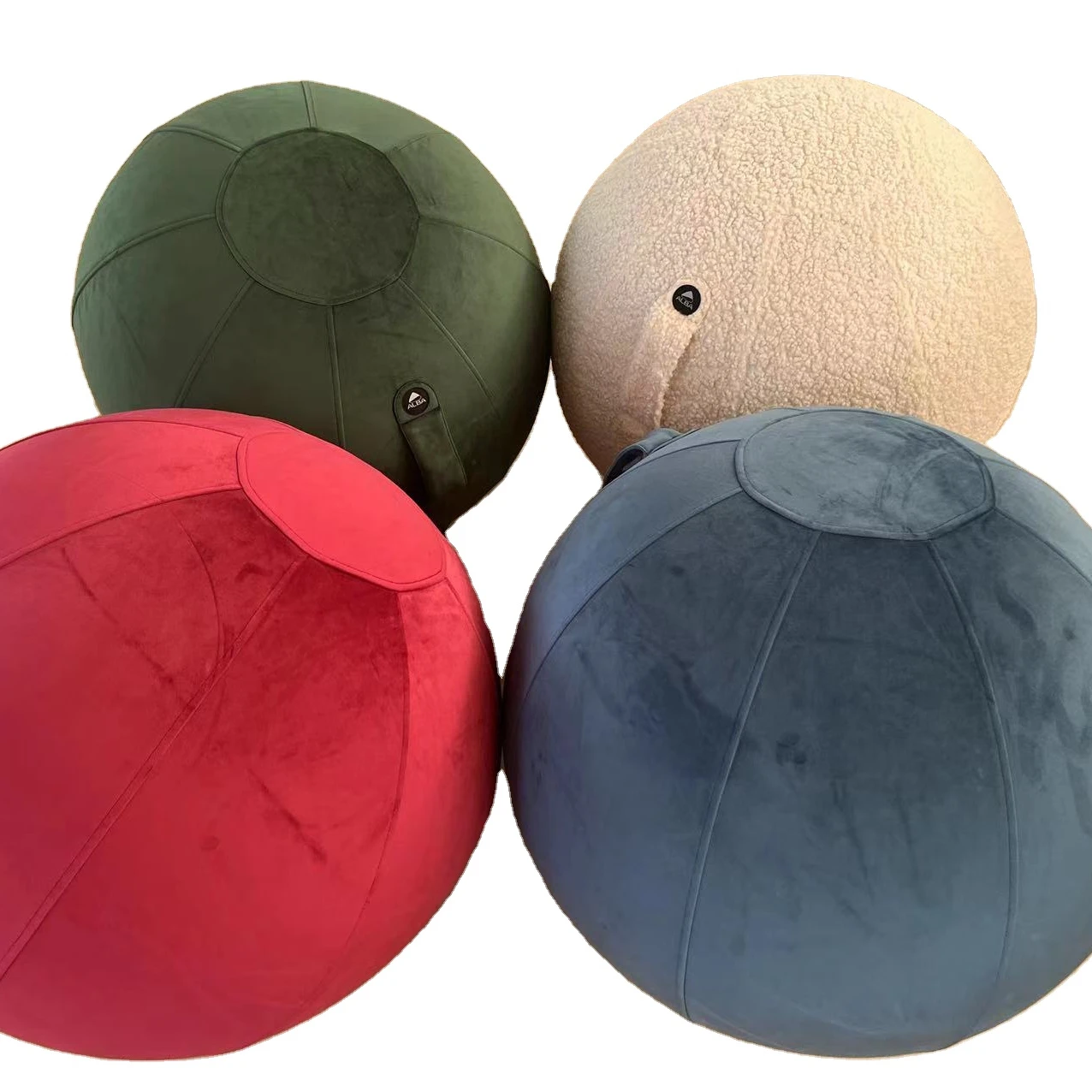 factory quality 65cm fitness gym pvc yoga sitting exercise balance ball with custom flannel cover