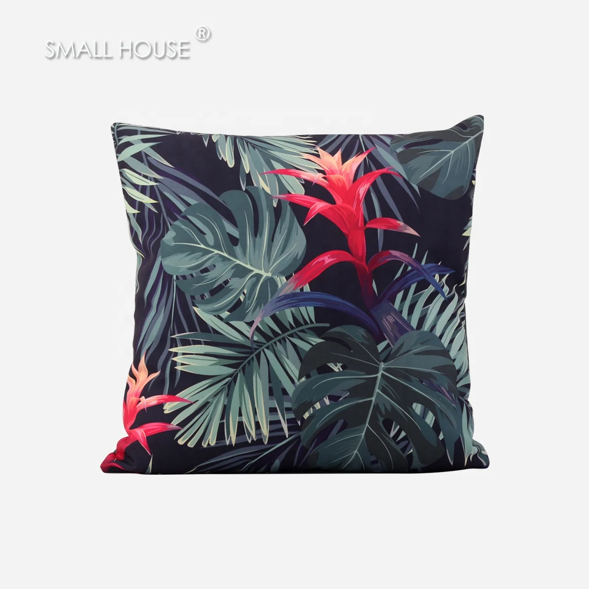 
Tropical Leaves Flowers Throw Pillow Cozy Velvet Cushions for Couch Sofa Home 