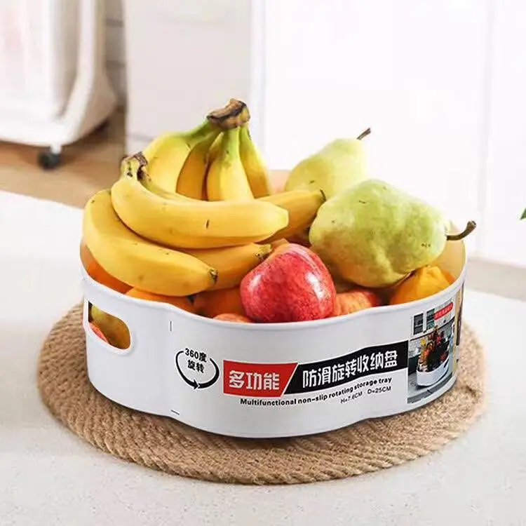 Multi-function Non-slip Rotary storage tray desktop organizer seasoning box rotating seasoning rack