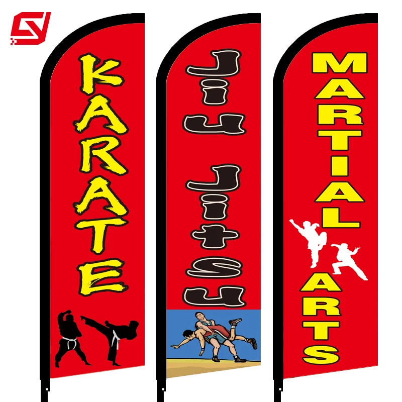 Customized Durable Beach Knife Flag Outdoor Sports Games Race Wind Flying Advertising Banner Beach Flag