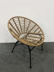 Balcony Set Natural Rattan Leisure Stylish Round Lounge Chair for Conversation