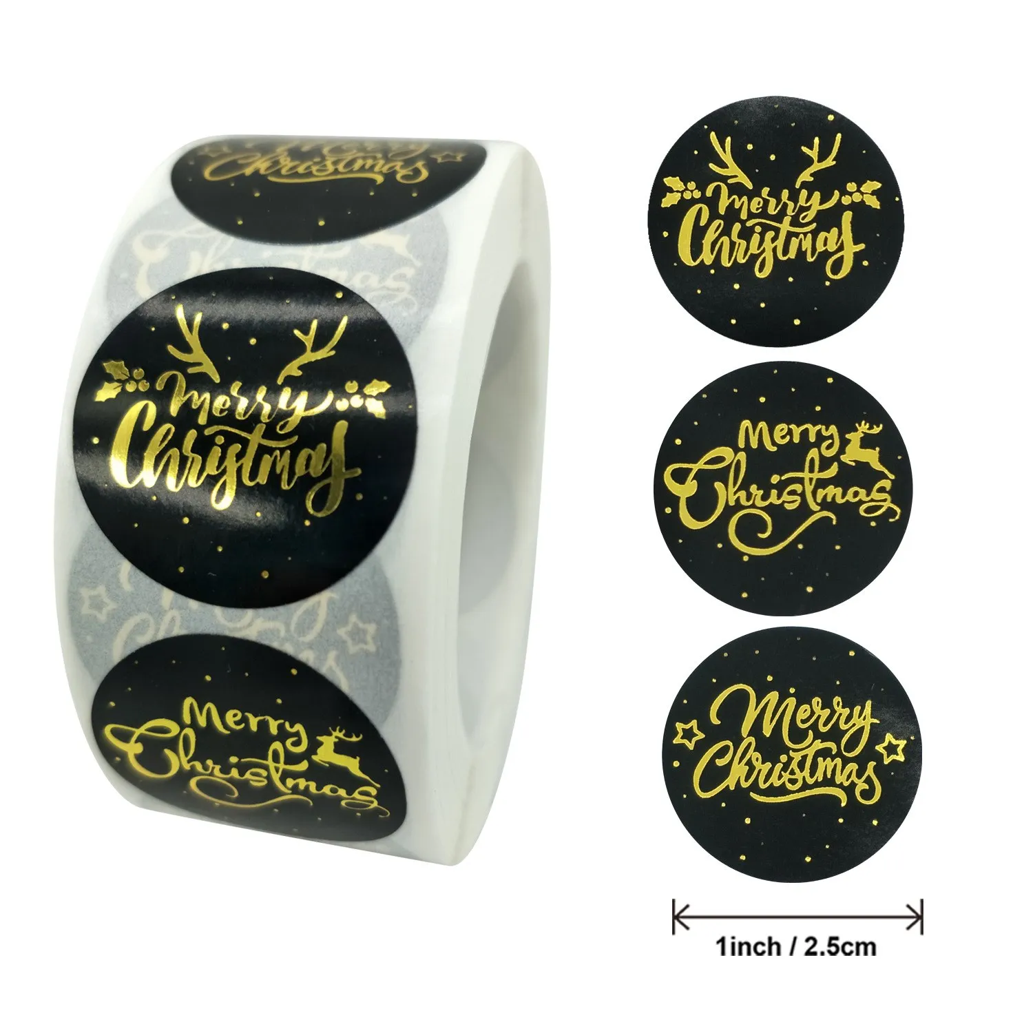 Gold Foil Christmas Theme Gift Label Sticke For Reward Sticker Label Sticker