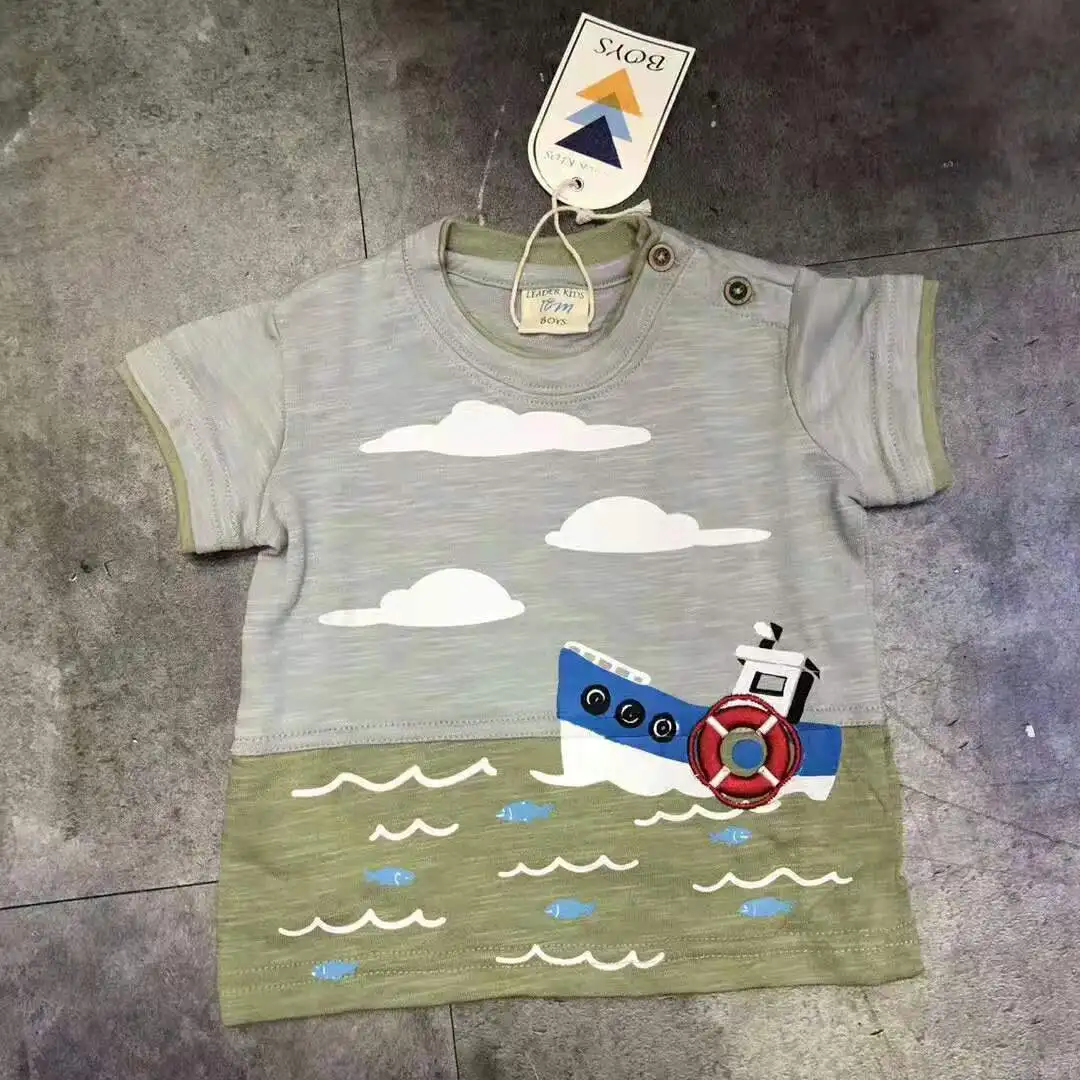 Хлопковая футболка для маленьких мальчиков, Детская летняя футболка с коротким рукавом и круглым вырезом, детская одежда