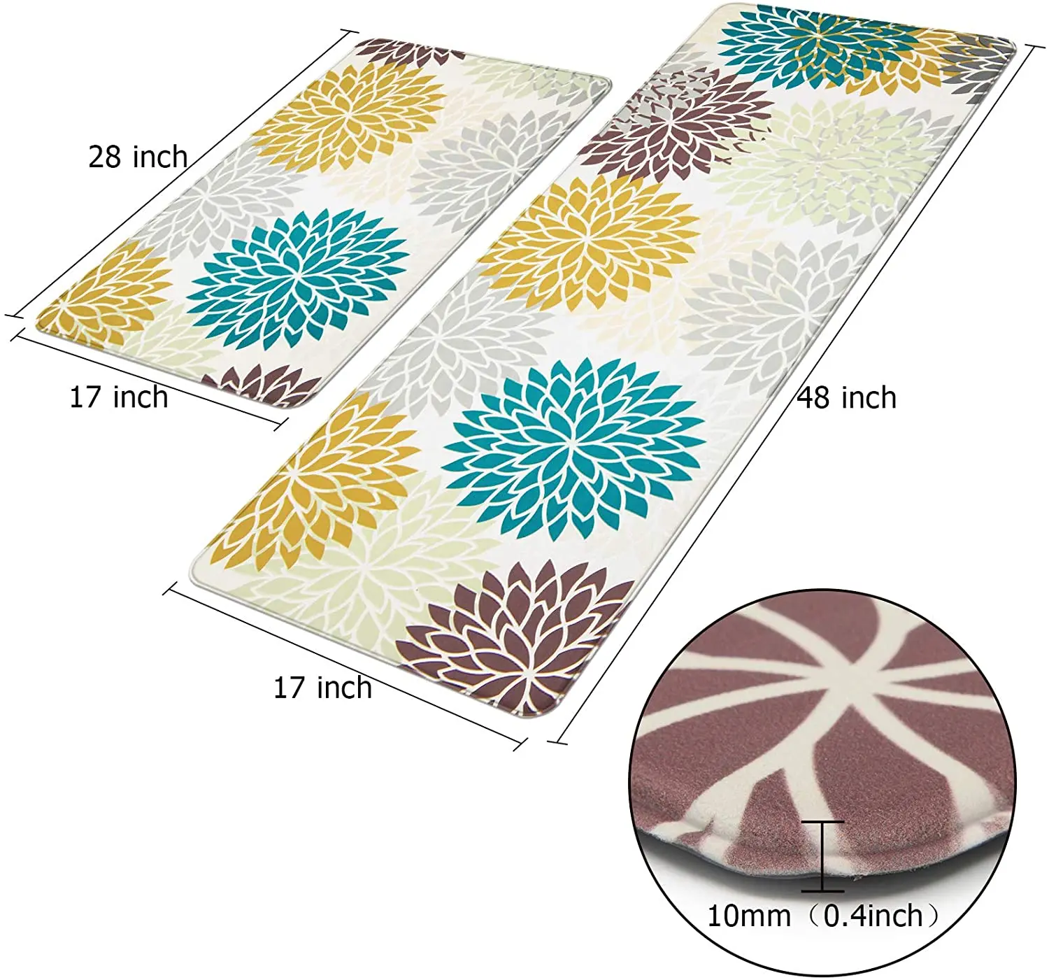 Waterproof indoor foot mat kitchen mat set of 2 anti fatigue comfort kitchen rug kitchen floor mats