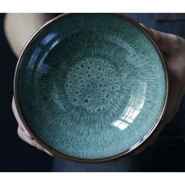 Japan and South Korea style ceramic noodle bowl Glazed fruit salad bowl ceramic soup bowl