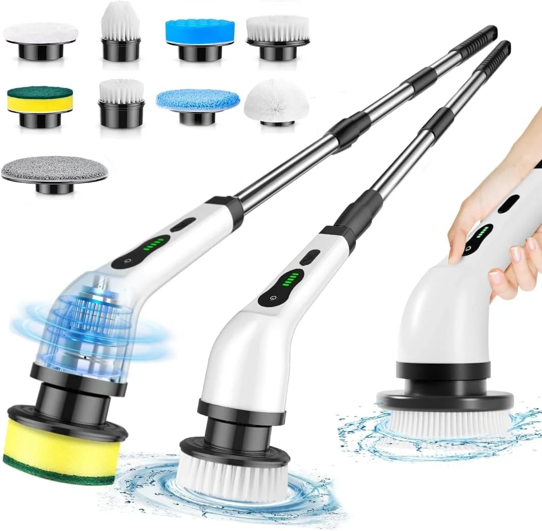 Electric Cleaning Brush 9 In 1 Rechargeable Automatic 360 Rotating Car Window Bathroom Kitchen Toilet Home For Bathrooms