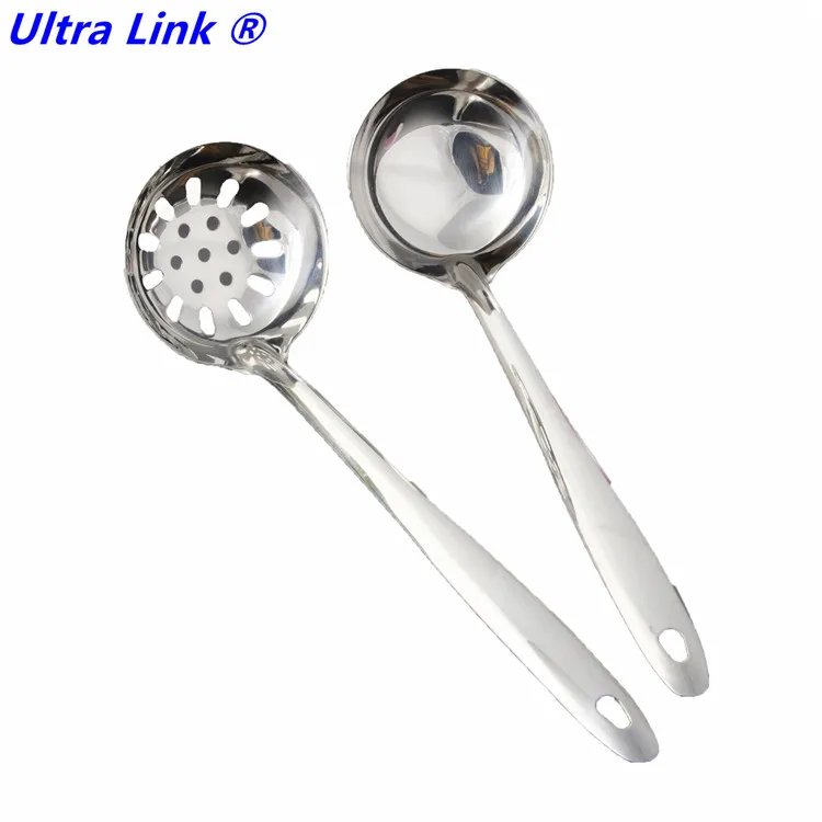 
Kitchen Supplies Stainless Steel Soup Ladle Hot Pot Soup Colander Kitchen Soup Spoon 
