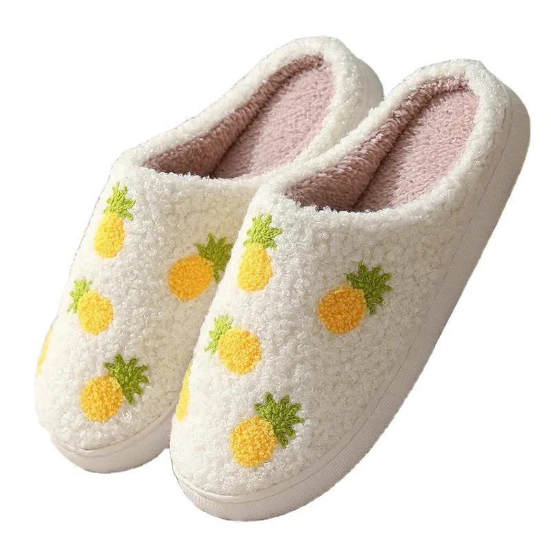 Germany Winter Thick Bottom Plush Home Slippers Fleece Coral Velvet Bedroom House Shoes Soft Warm Indoor Slipper for Men Women