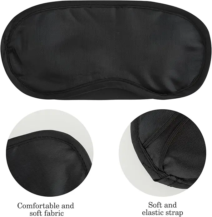 Soft Breathable Blackout Cover Sleeping Airplane Eye Mask with Nose Pad and Elastic Strap
