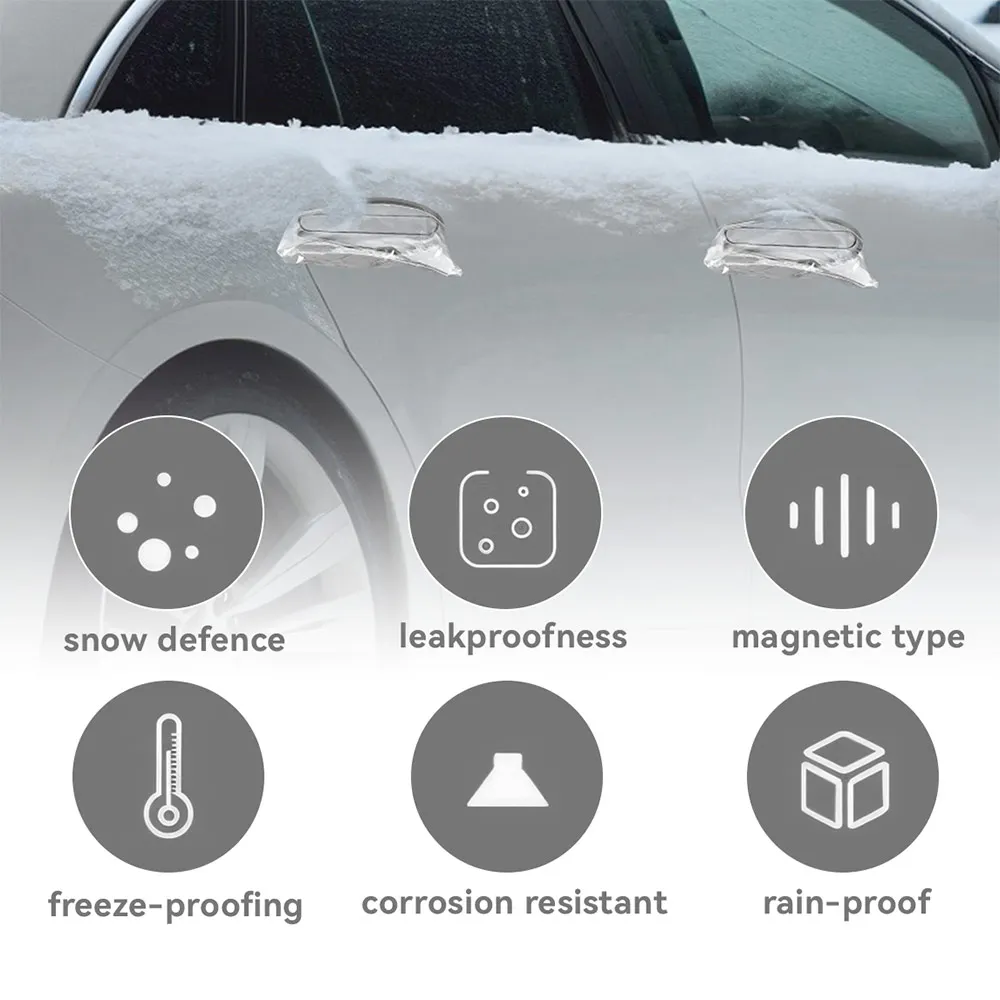 EV Door Handle Rainproof Cover Outdoor Electric Car Transparent Rain Cover Waterproof Cover with Magnet PVC for Electric Vehicle