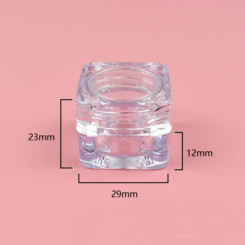 Travel Size Acrylic Transparent Cream Containers Private Label Empty 5g Cosmetic Bottle Vegan Jar