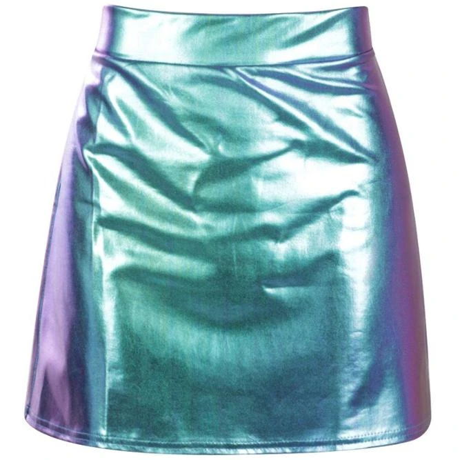 Sexy Teen Girls Photos with Mini Metallic Foil Mermaid Skirt pattern hss2242