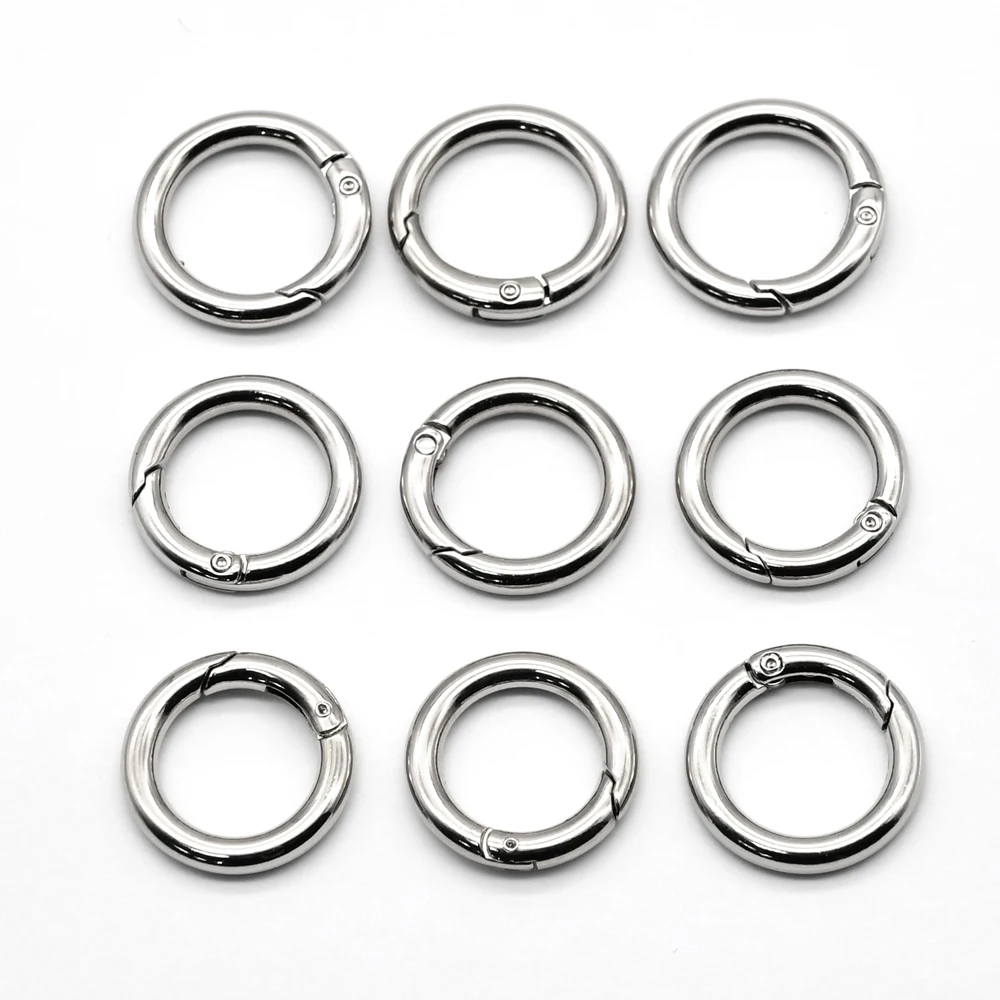 25mm Gate O Ring Round Carabiner Metal Key Snap Clip Trigger Spring Keyring Buckle