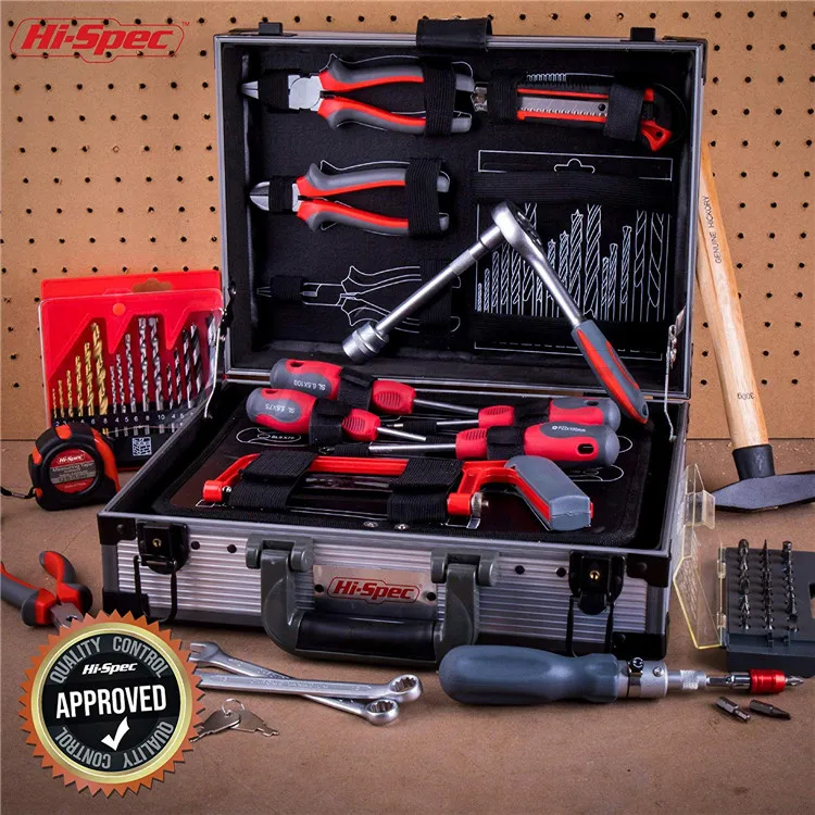 91 Piece Chrome Vanadium Tool Box Set With Most-Reached for Home & Garage Repair Hand Tools in a Aluminum Tool Case
