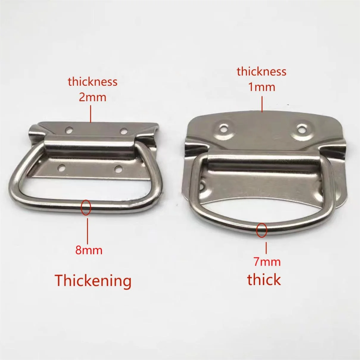 Factory Outlet Large Nickel Steel Hardware Flight Case Handle Folding Luggage Handle Toolbox Accessories