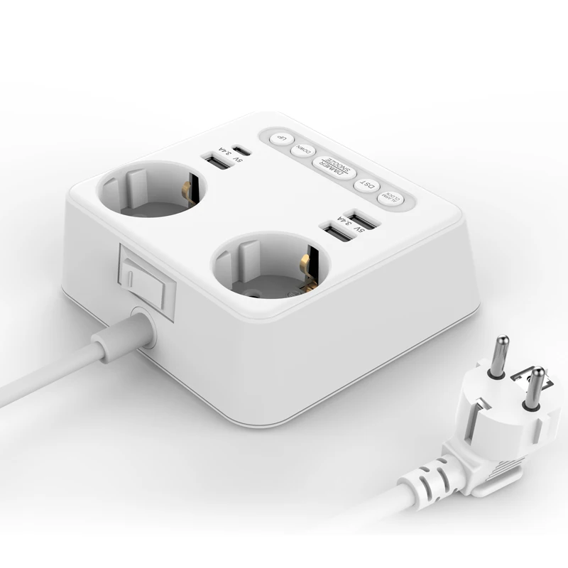 DC169 ЕС отель рядом с настольной розеткой 2 розетка цифровым будильником USB-портами типа C
