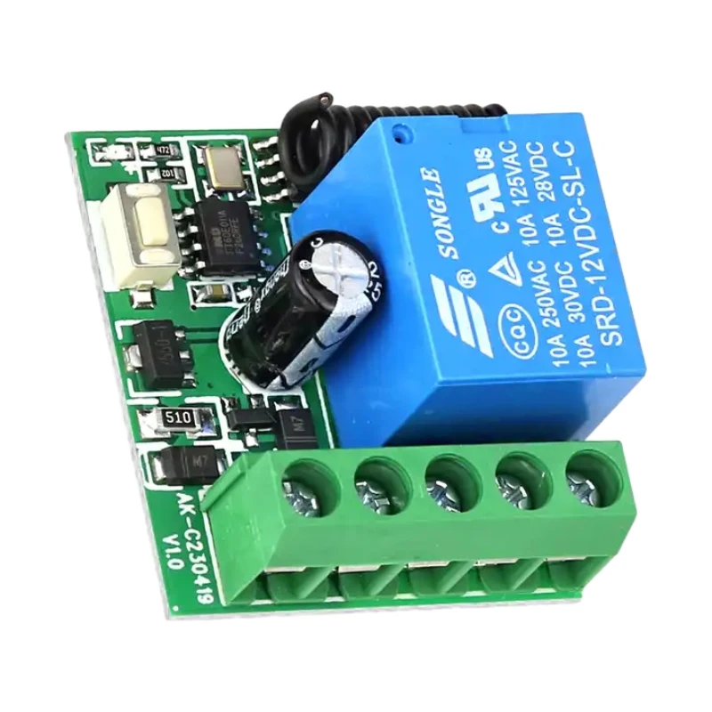 DC12V 1 CH Universal Garage Door 433MHz RF Transmitter and Receiver Set Wireless Switch Remote Control