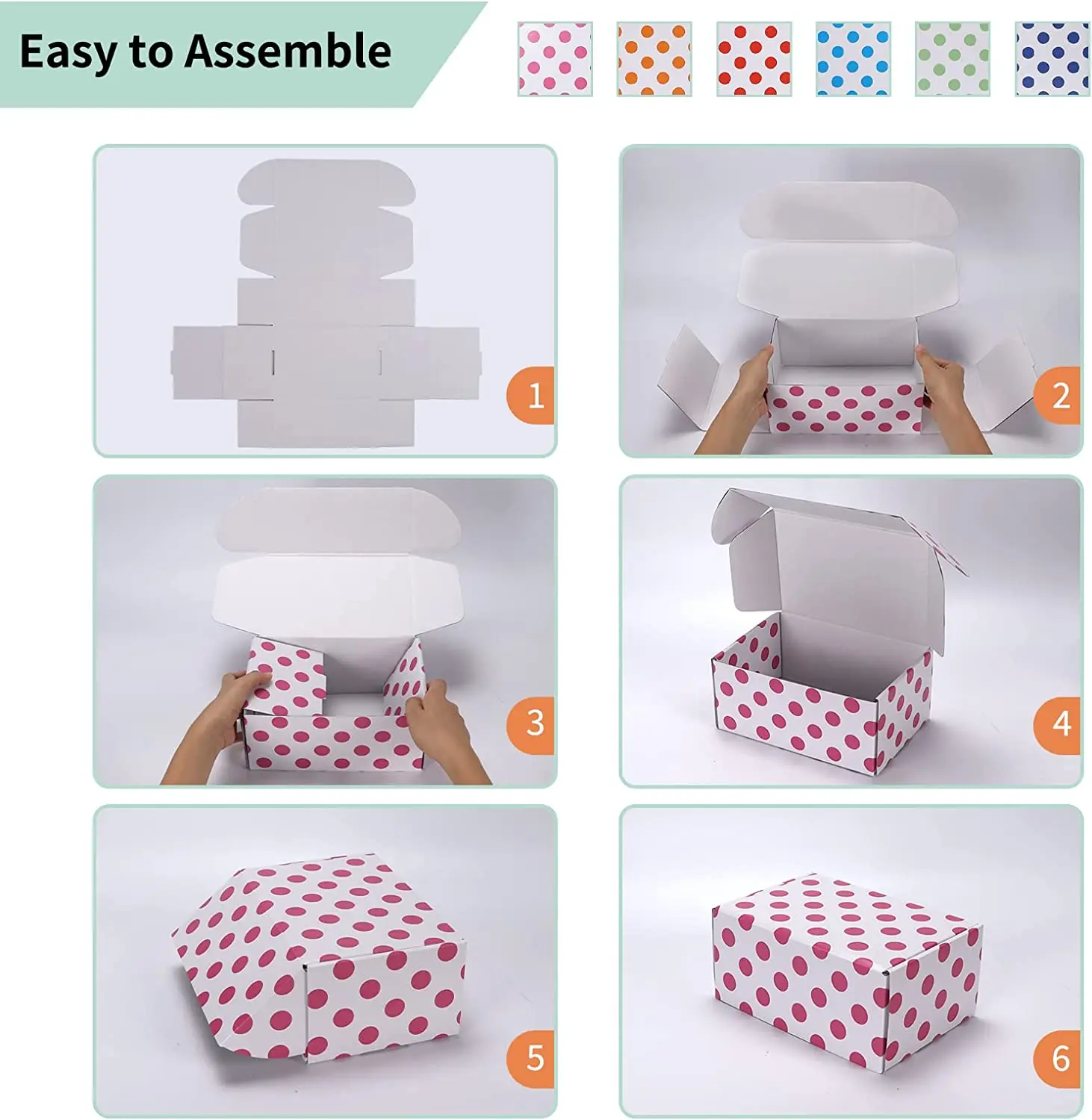 Multi Colored Small Cardboard Mailer Boxes White Gift Shipping Boxes for Women Girl Presents