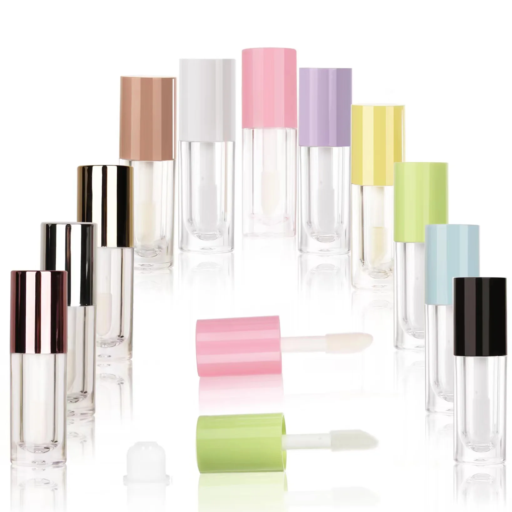 Private Label Fruit Flavour Transparent Frost Clear Pink Lip Gloss Tubes DIY Tube Customize  Package