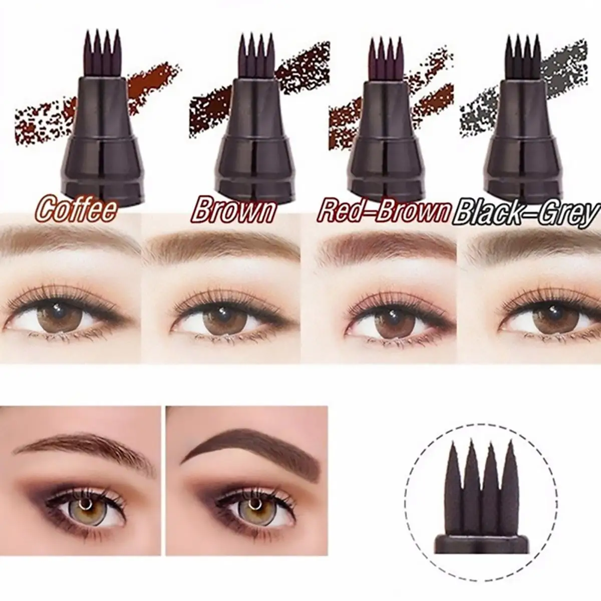 3D Microblading Eyebrow Pen Waterproof Fork Tip Eyebrow Tattoo Pencil Long Lasting Professional Fine Sketch Liquid Eye Brow Pen