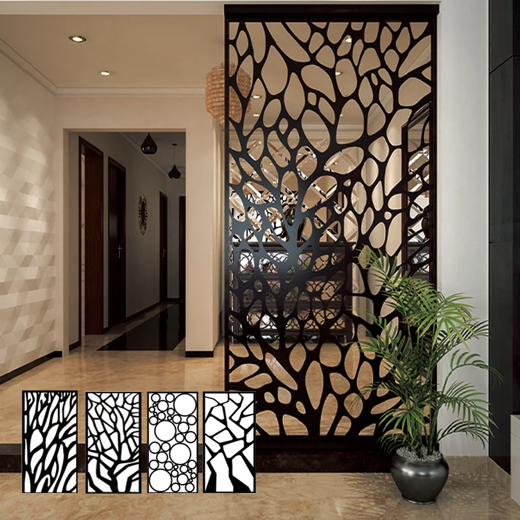 Black Laser Cut Decorative Aluminum Privacy Panels Designs For Fence Screen And Pergola