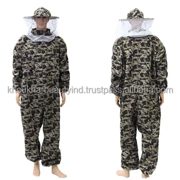 cotton beekeeper bee suit with round veil high quality bee keeping suit coverall for beekeepers