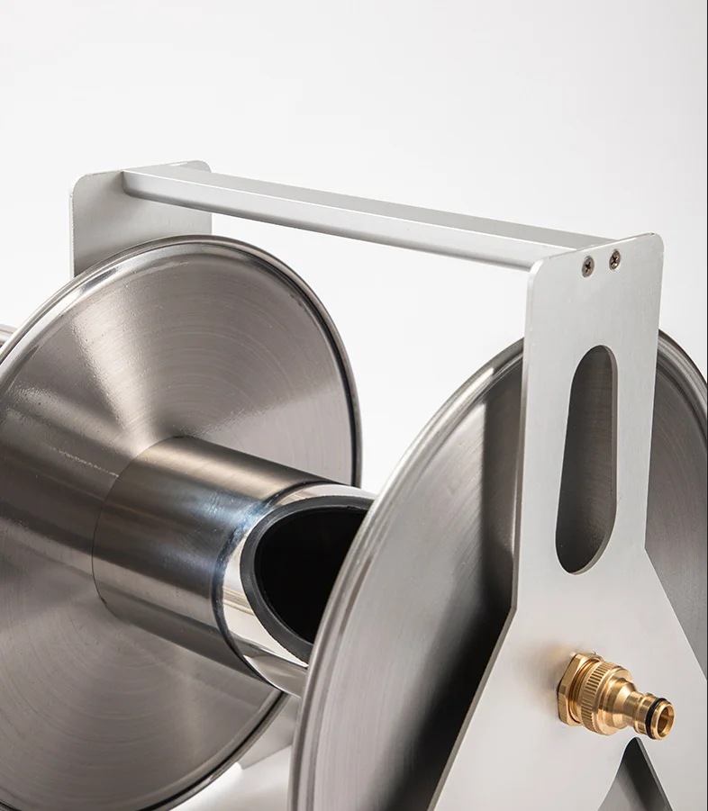 Stainless Steel Garden Hose Reel,  Water Hose Reel with Stainless Steel Handle