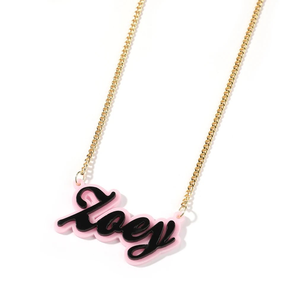 UWIN Custom Carton Kids Picture Acrylic Photo Name Pendant Children Necklace Gift Memory Jewelry