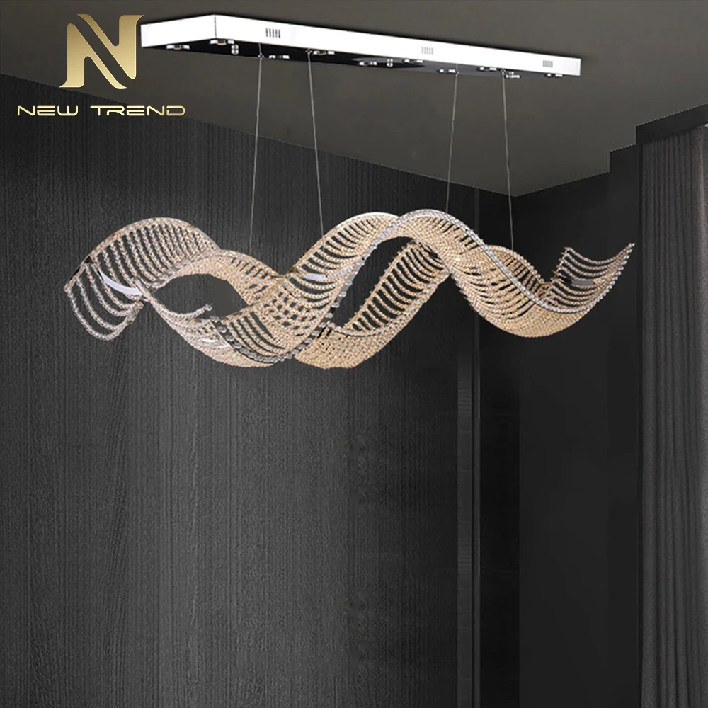 Luxury Style Indoor Decoration Hanging Light Villa Dining Room Living Room Crystal LED Chandelier