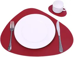 Hot Sale Table Heat Resistant PU Leather Dining Table Mat Heat Insulation Placemat Non-Slip Kitchen Table Mats