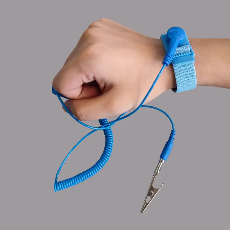 Wholesale Anti-static Esd Wrap Strap Esd Economy Antistatic Blue Pu Bracelet  Elastic Wrist Strap