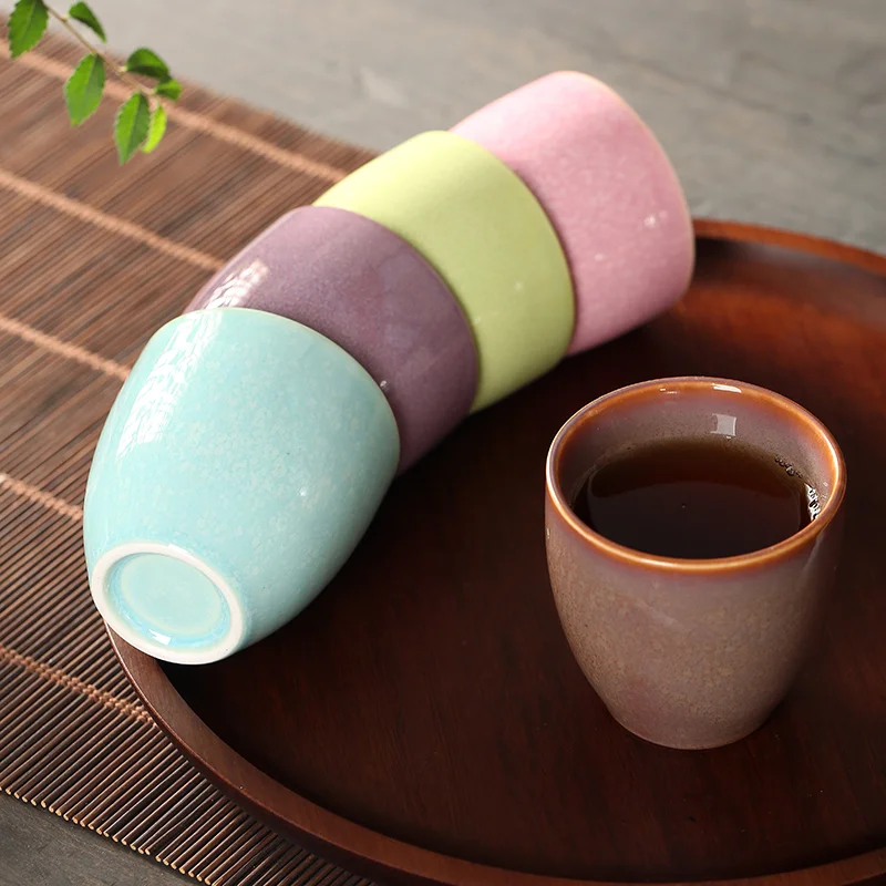 hot selling Chinese retro reusable egg shaped coffee cup glaze high temperature fired ceramic tea cup ceramic water cup