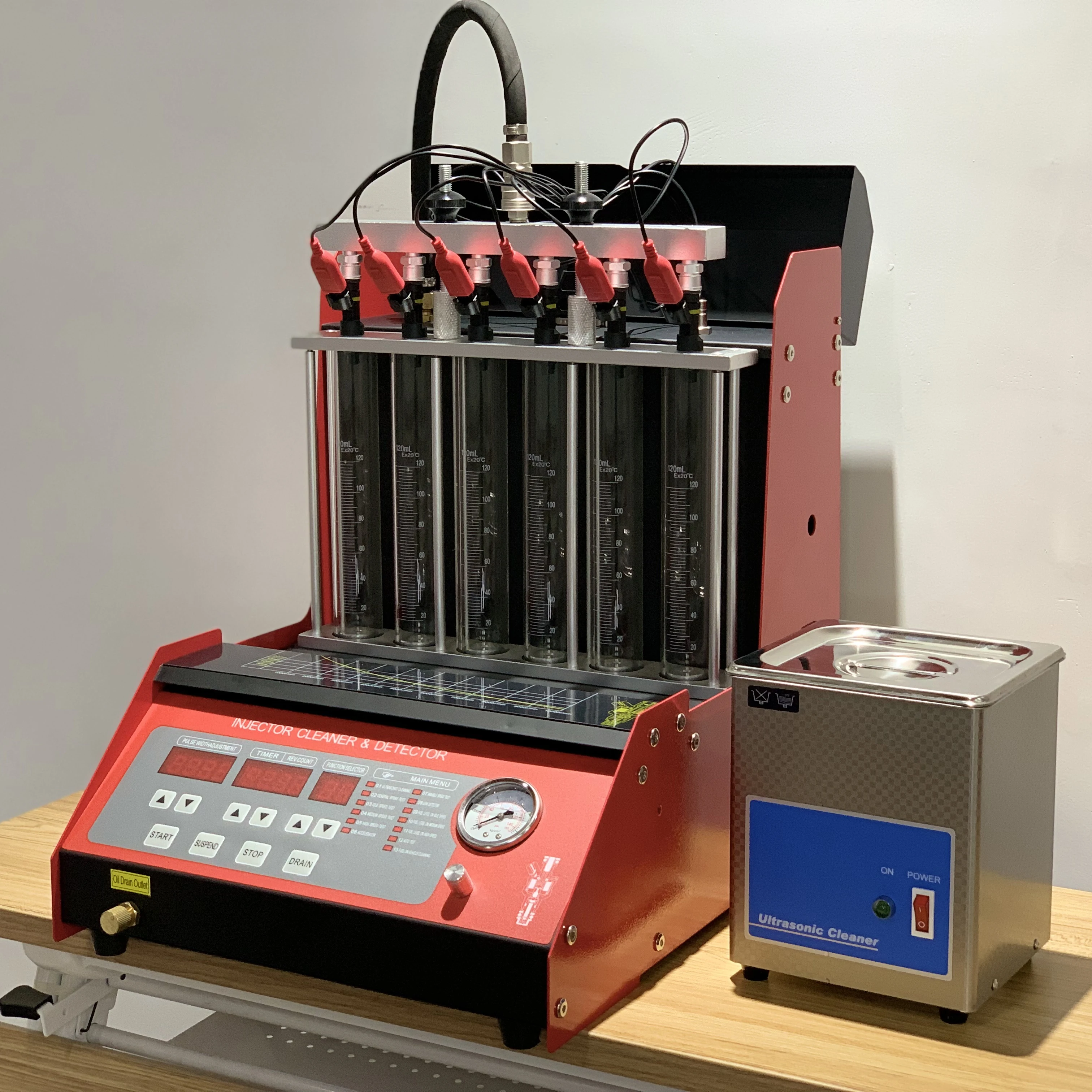 6 cylinders Fuel Injector Analyzer cleaning machine