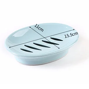 MZL Oval Soap Box Toilet Plastic Simple Double Compartment Draining Soap Box Bathroom Soap Box