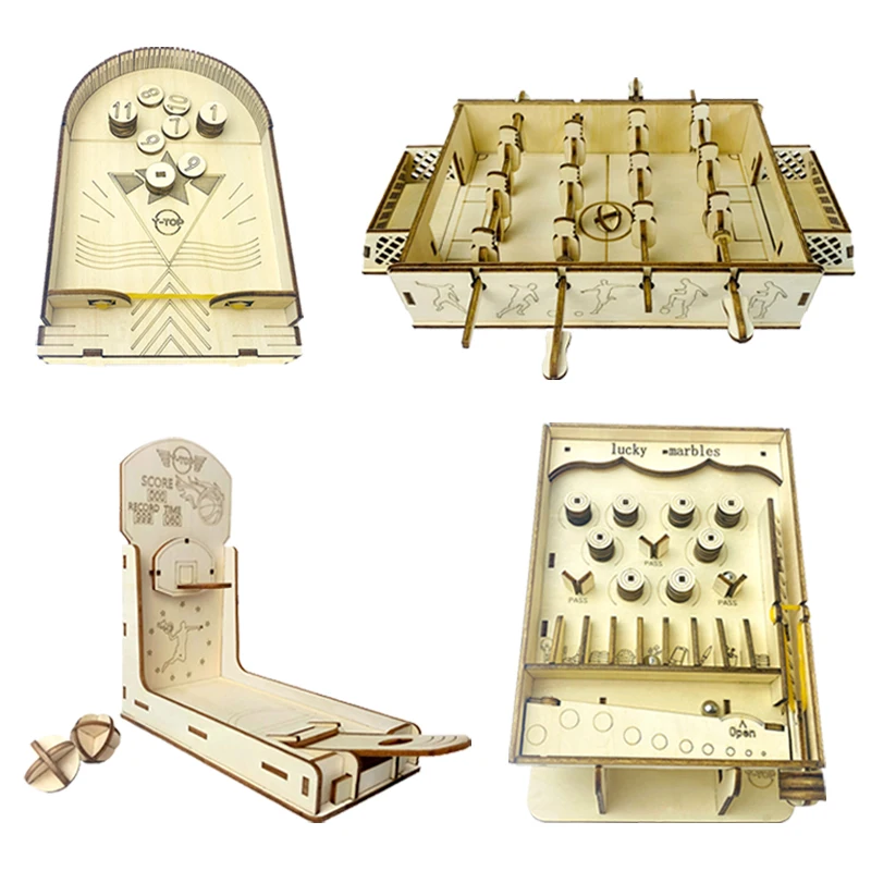 Multifunctional Mini Table Top Ball Game Indoor Sport Machine Toy 3d Wooden Puzzle Educational Gaming Toys for Joy