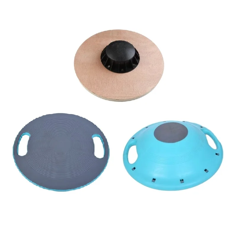 Custom logo high quality plastic round exercise fitness stability trainer wobble yoga twisting workout balance board