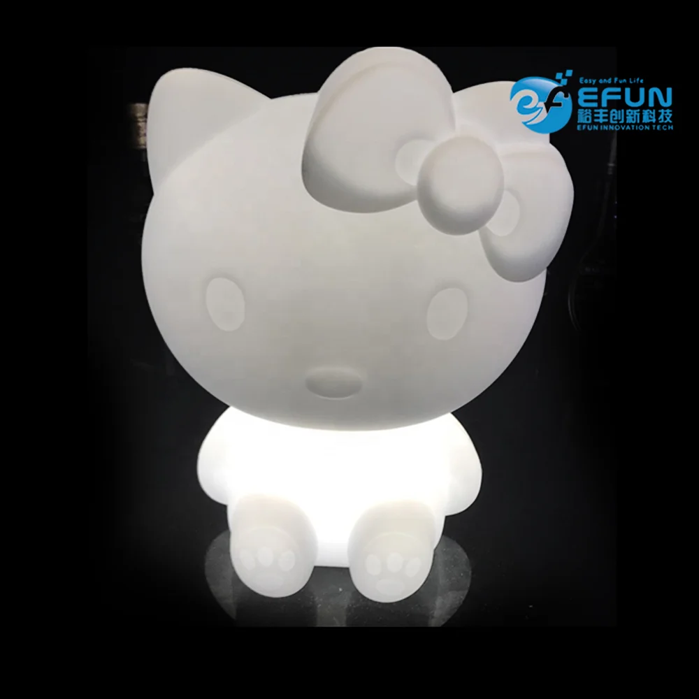 Беспроводной энергосберегающий светодиодный ночник hello kitty с дистанционным управлением Милая Ночная лампа на батарейках для