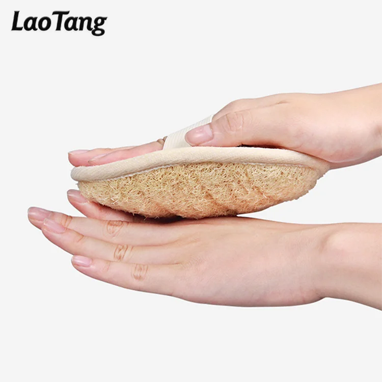 Customized Natural Biodegradable Loofah Shower Bath Sponge Kitchen Cleaning Exfoliating Luffa Pads Moroccan Loofah