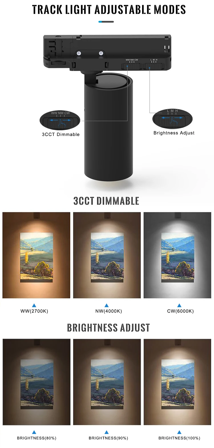 Competitive price aluminum retail cob adjustable movable track lighting supermarket ceiling mounted cob led track light