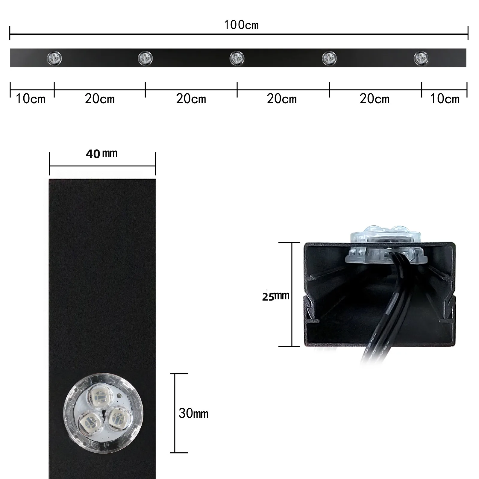 Aoying Round Light for House RGB 30mm WS2811 IP68 Exterior SMD 5050 LED Pixel Gemstone Permanent Track