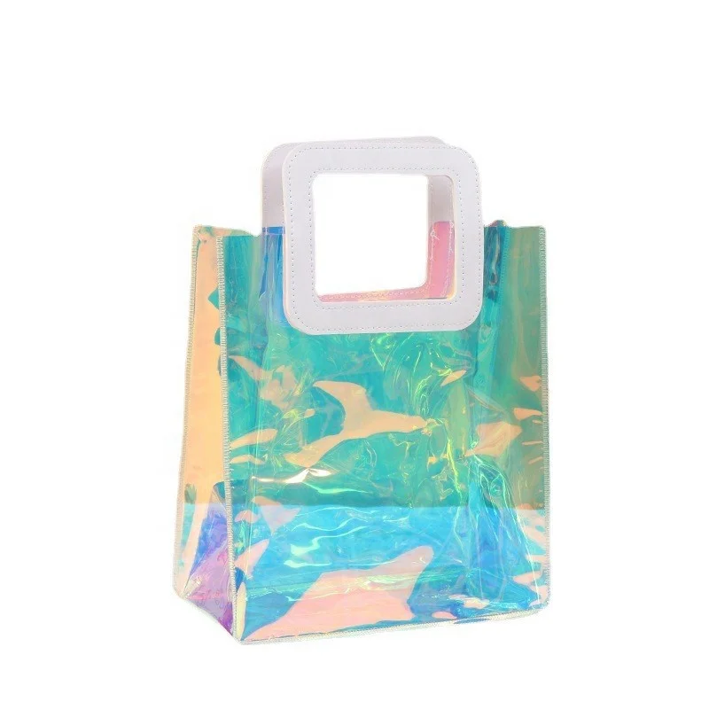 Wholesale Colorful Pvc Hand Bag Custom Logo Small Shopping Bags Fashion Gift Bags