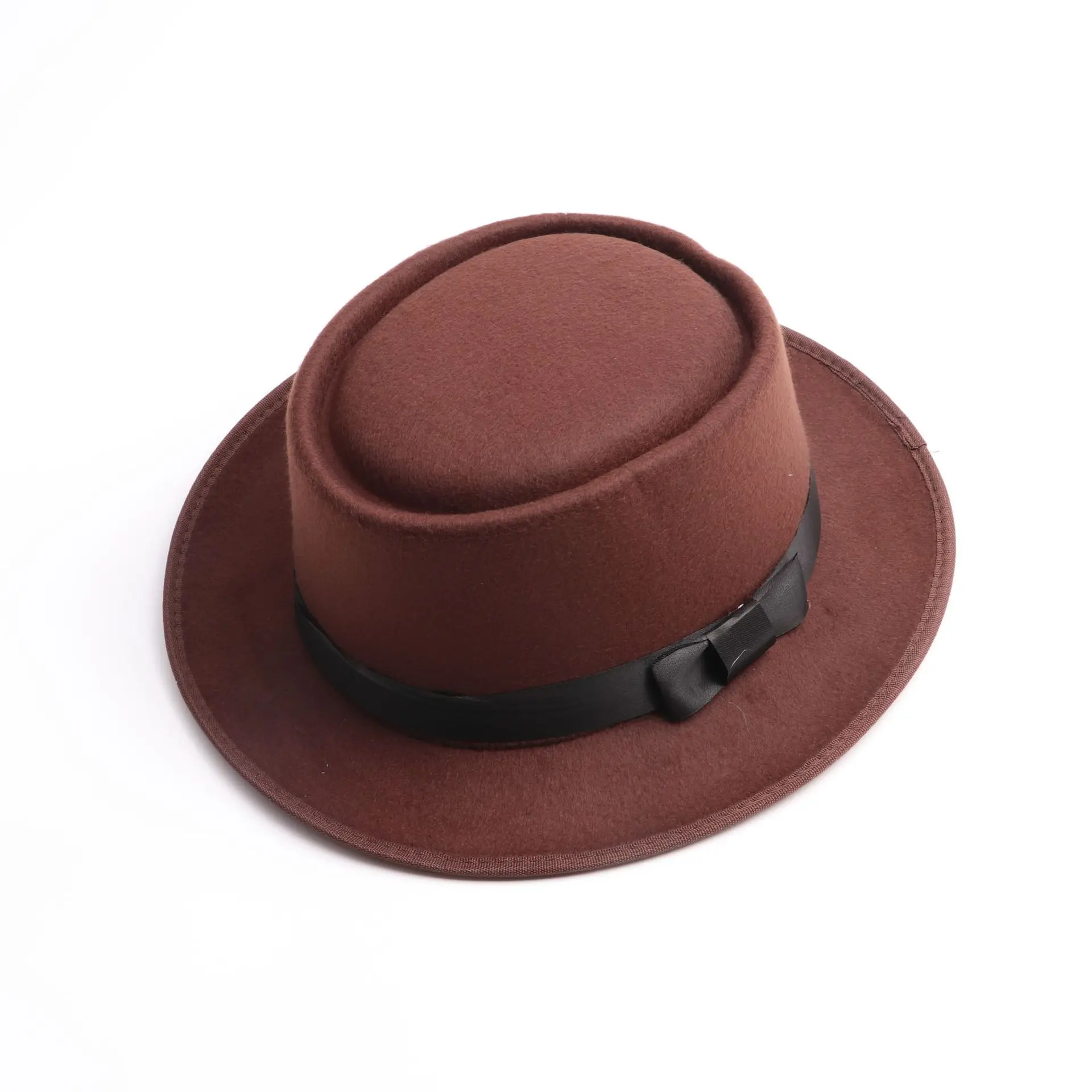 Sample and versatile artificial cashmere mini top hat wholesale fedora hats