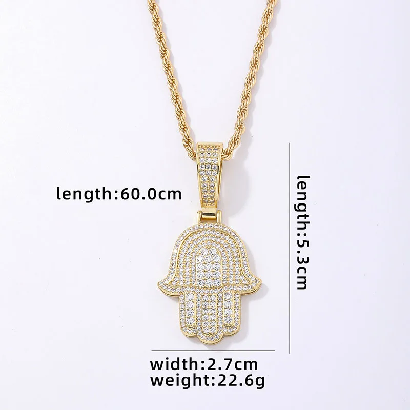 Set jewelry for women 18k gold plated hamsa hand pendant s925 vvs moissanite tennis chain hip hop jewelry